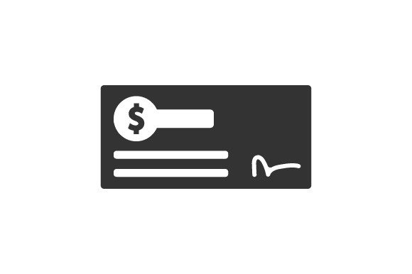 Bank Cheque Icon Graphics for Crafters