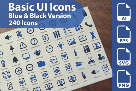 Basic UI Icon Set: A Graphic Design Asset for Modern Content