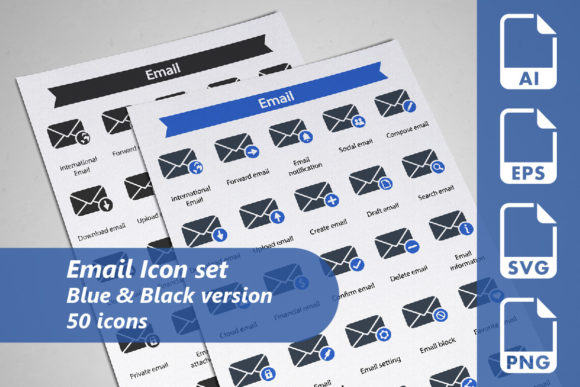 Email Icon Set Graphics