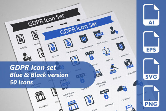 GDPR Icon Set for Modern Branding
