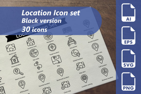 Location Line Icon Set Graphics