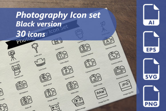 Photography Line Icon Set