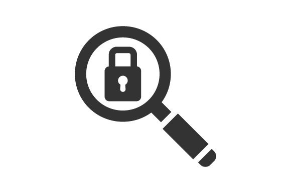 Search Security Icon: A Modern Graphic Design Asset for Content Publishers